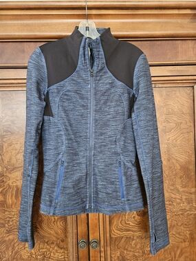 lululemon athletica Heathered Blue and Black Full-Zip Jacket